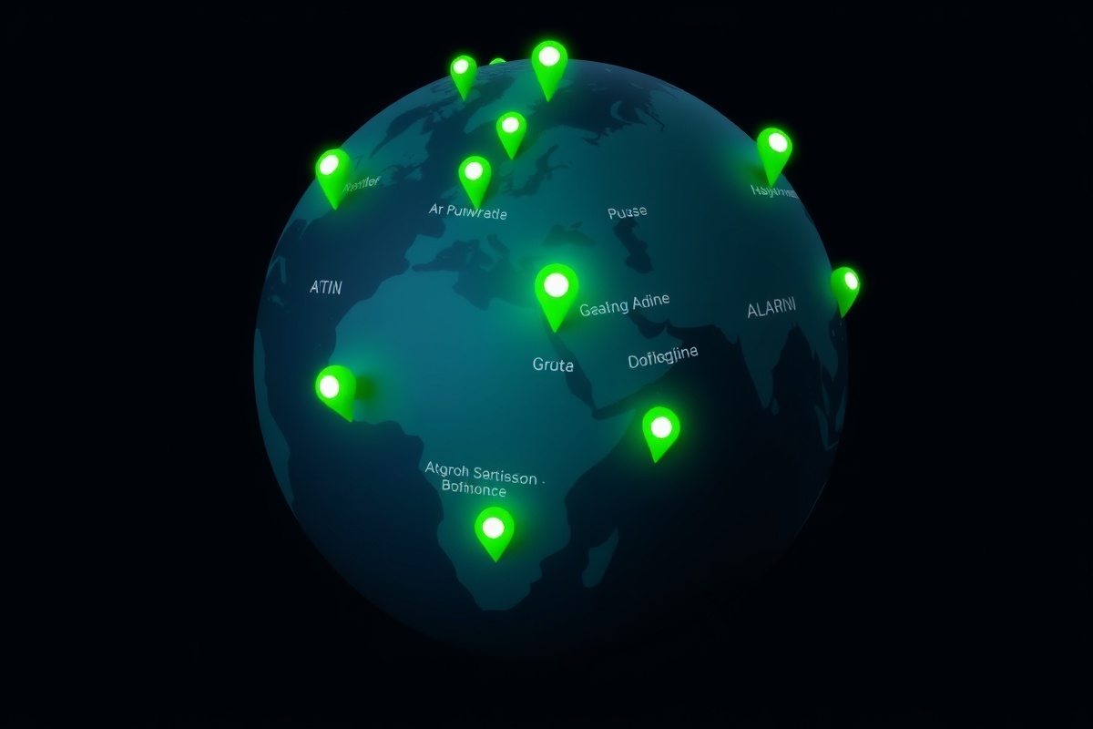World map showing SitePulse monitoring node locations across North America, Europe, Asia-Pacific, South America, Africa, and Oceania with active status indicators